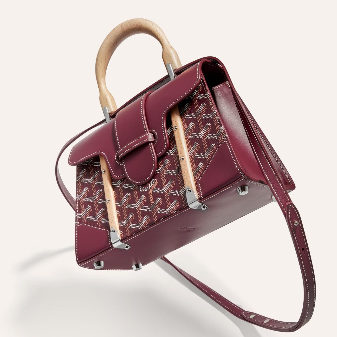 Goyard Saigon Structured Mini Bag Burgundy - Image 5